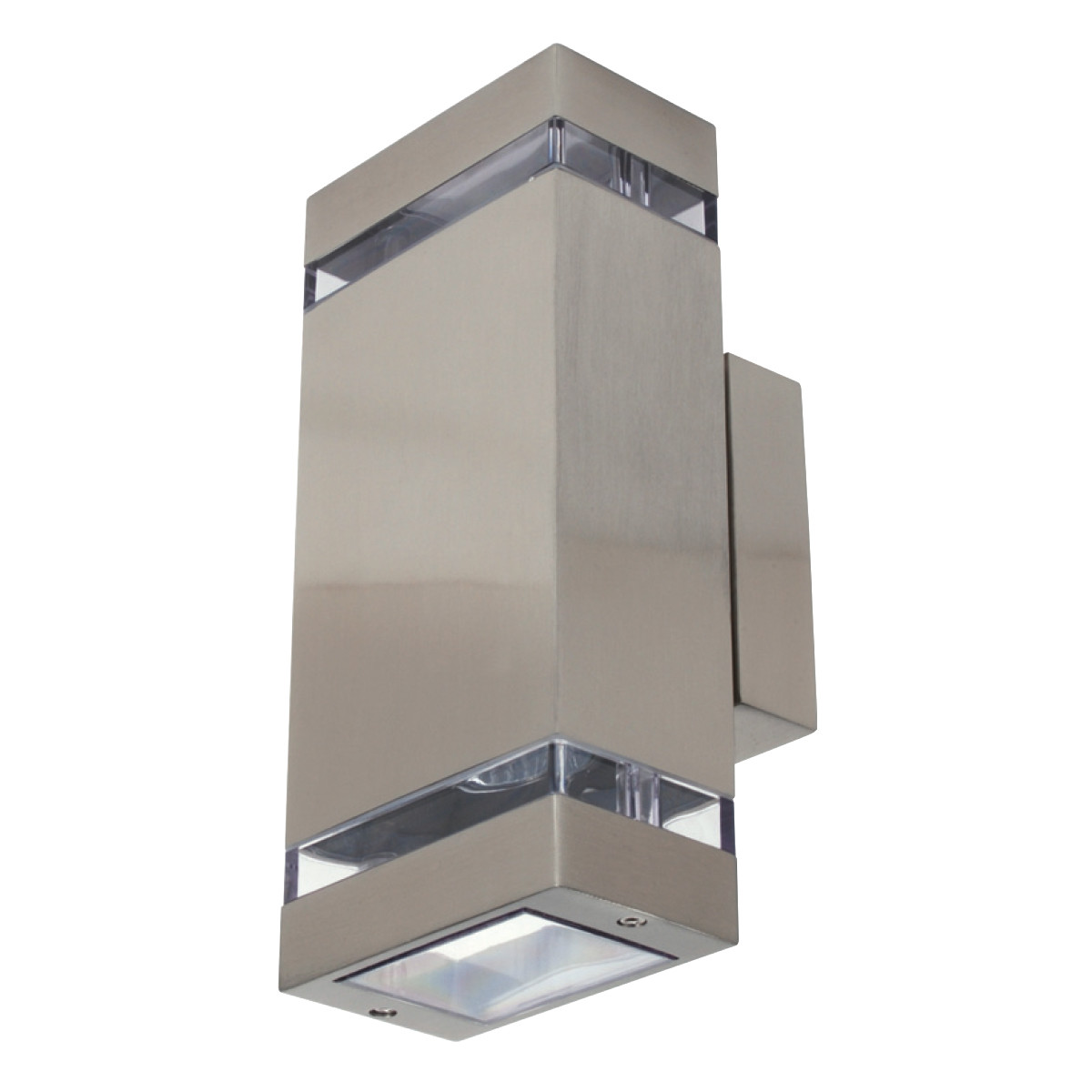 Éclairage de Jardin LED - Lumière Extérieure - Gardy 2 - Mur - Inox Chrome Mat - GU10 - Carré