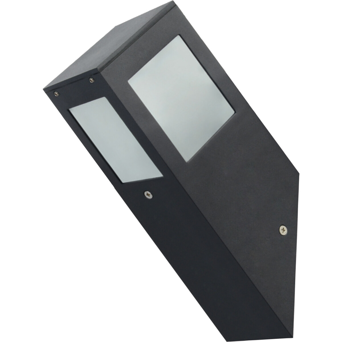 Éclairage de Jardin LED - Lumière Extérieure - Kavy 1 - Mur - Aluminium Mat Noir - E27 - Carré