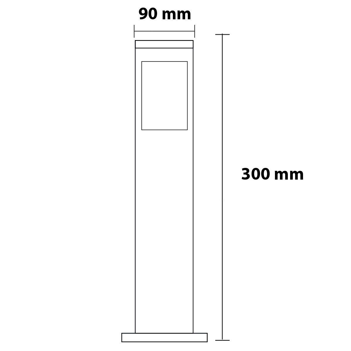 Éclairage de Jardin LED - Lumière Extérieure - Kavy 3 - Debout - Aluminium Mat Noir - E27 - Carré