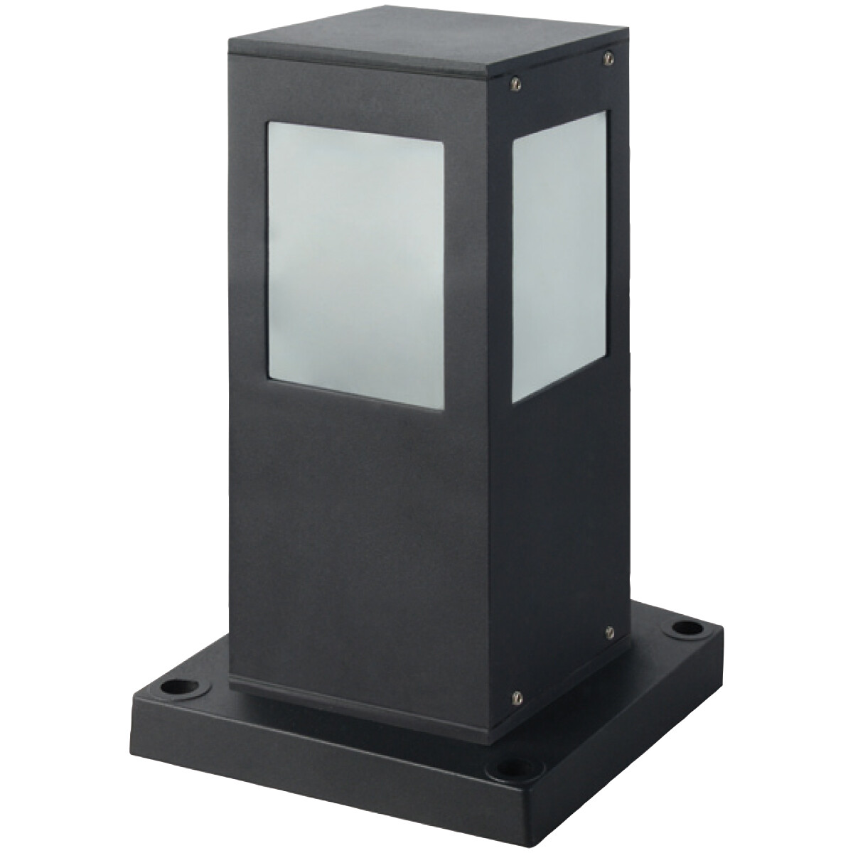 Éclairage de Jardin LED - Lumière Extérieure - Kavy 3 - Debout - Aluminium Mat Noir - E27 - Carré