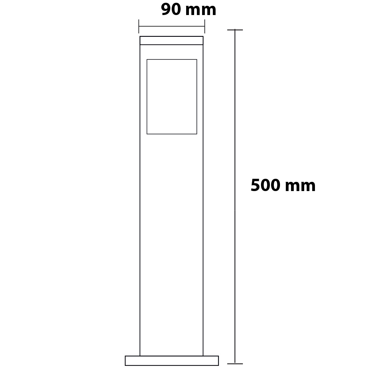 Éclairage de Jardin LED - Lumière Extérieure - Kavy 4 - Debout - Aluminium Mat Noir - E27 - Carré