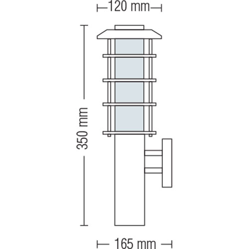 Éclairage de Jardin LED - Lumière Extérieure - Nalid 2 - Mur - Inox - E27 - Rond