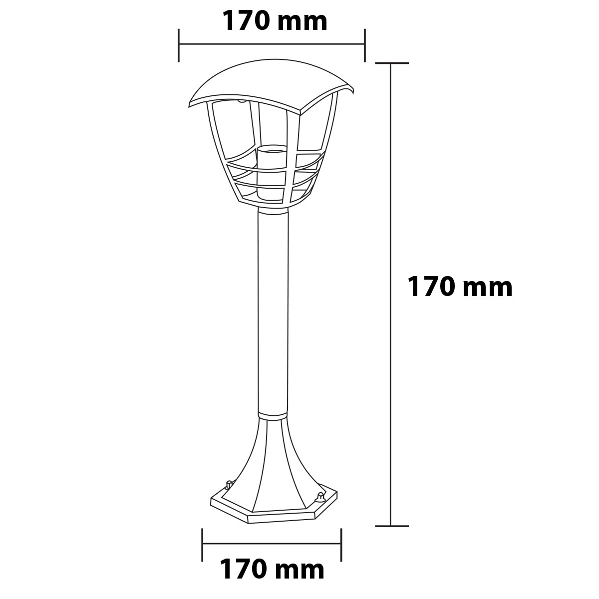 Éclairage de Jardin LED - Lumière Extérieure - Narmy 5 - Debout - Mat Noir - Douille E27 - Rond - Aluminium