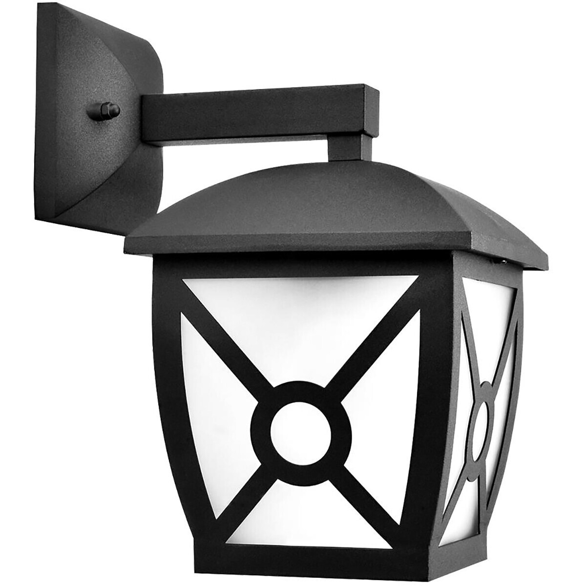 Éclairage de Jardin LED - Lumière Extérieure Nostalgique - Aigi Nasto Down - Douille E27 - Mat Noir - Aluminium