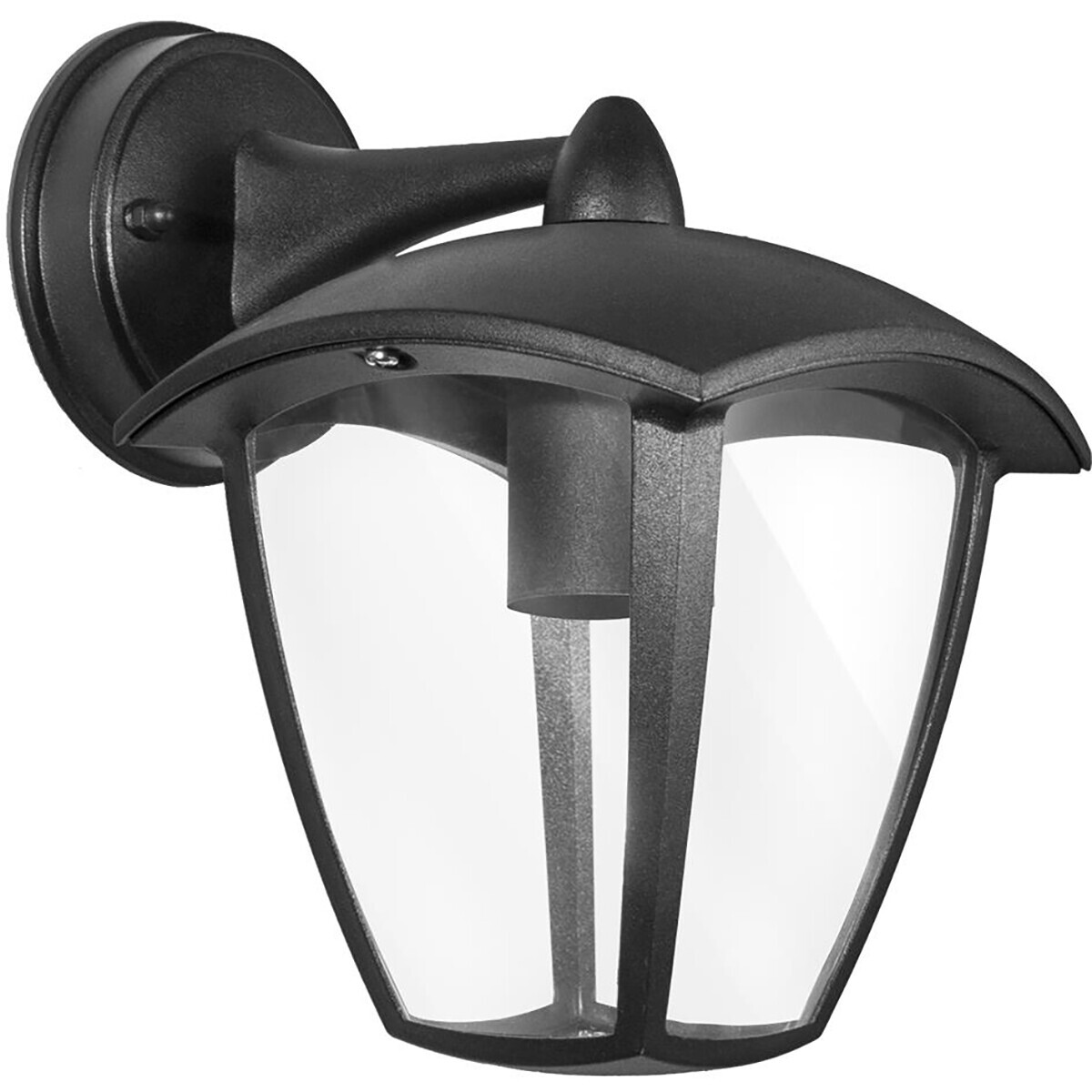 Éclairage de Jardin LED - Lumière Extérieure Nostalgique - Aigi Nuosta Down - Douille E27 - Mat Noir - Aluminium