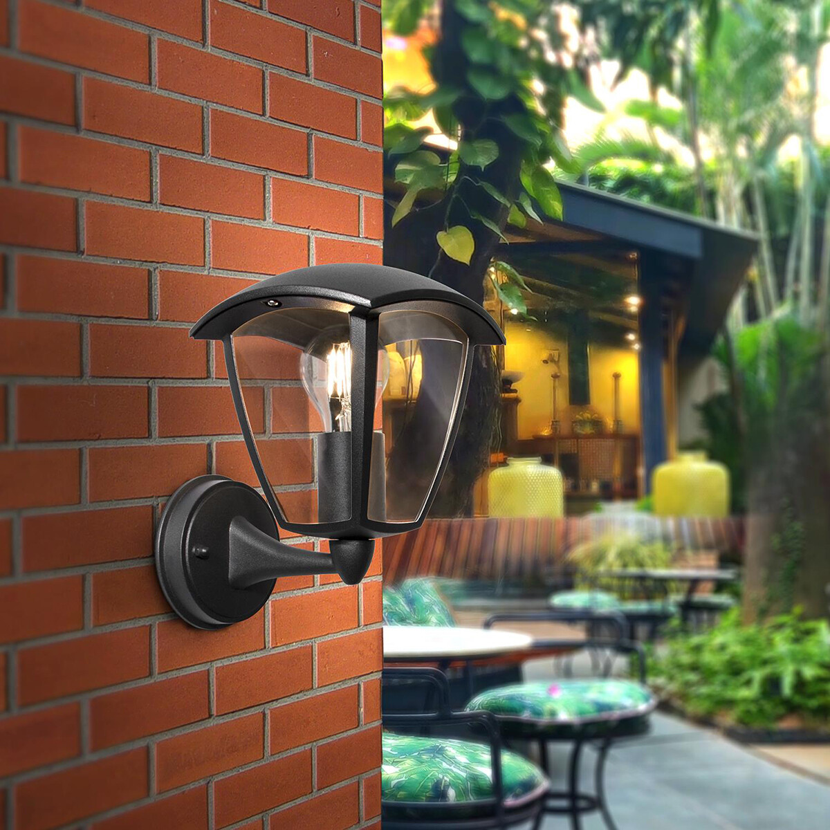 Éclairage de Jardin LED - Lumière Extérieure Nostalgique - Aigi Nuosta Up - Douille E27 - Mat Noir - Aluminium