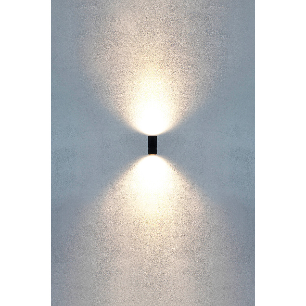 Éclairage de Jardin LED - Lumière Extérieure - Prixa Hoptron - Haut et Bas - Douille GU10 - Carré - Mat Noir - Aluminium