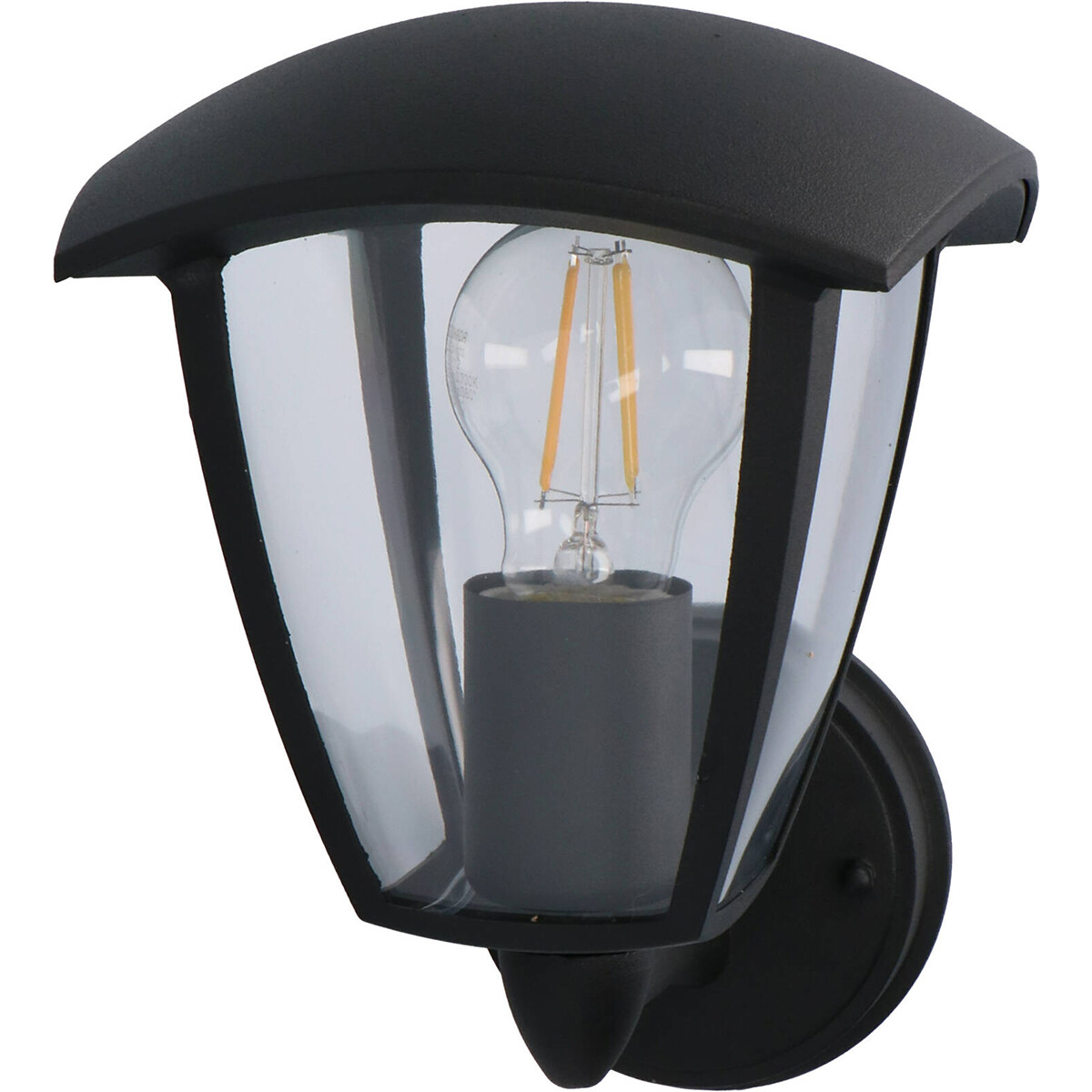 Éclairage de Jardin LED - Lumière Extérieure - Sanola Ponci - Douille E27 - Étanche aux Éclaboussures IP44 - Mat Noir - Aluminium