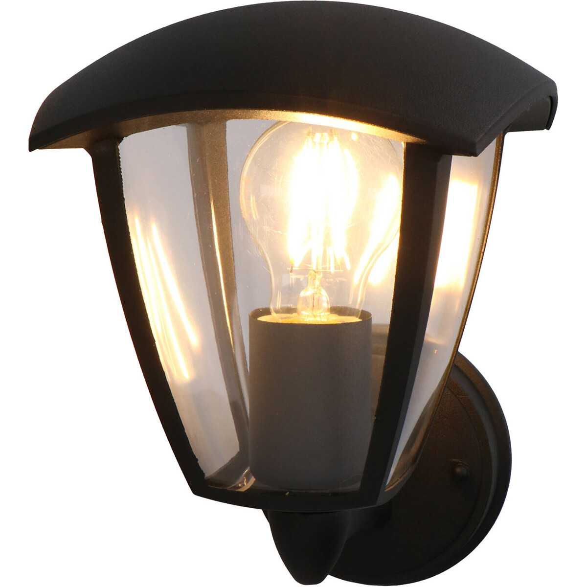 Éclairage de Jardin LED - Lumière Extérieure - Sanola Ponci - Douille E27 - Étanche aux Éclaboussures IP44 - Mat Noir - Aluminium