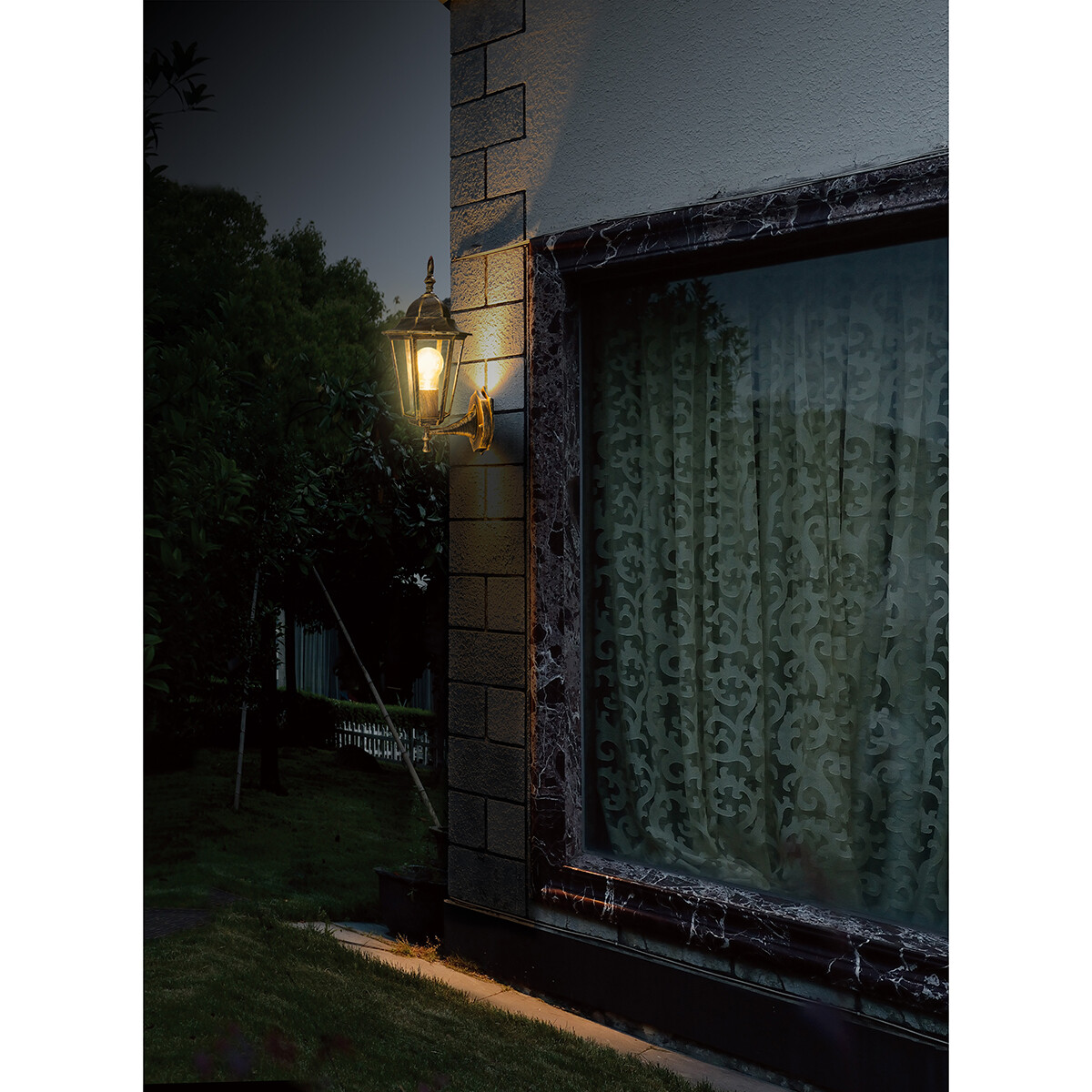 Éclairage de Jardin LED - Lumière Extérieure - Sanola Tyron - Douille E27 - Mat Or - Aluminium