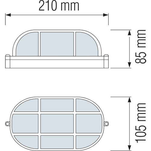 Éclairage de Jardin LED - Lumière Extérieure - Torina - Mur - Aluminium Mat Blanc - E27 - Ovale