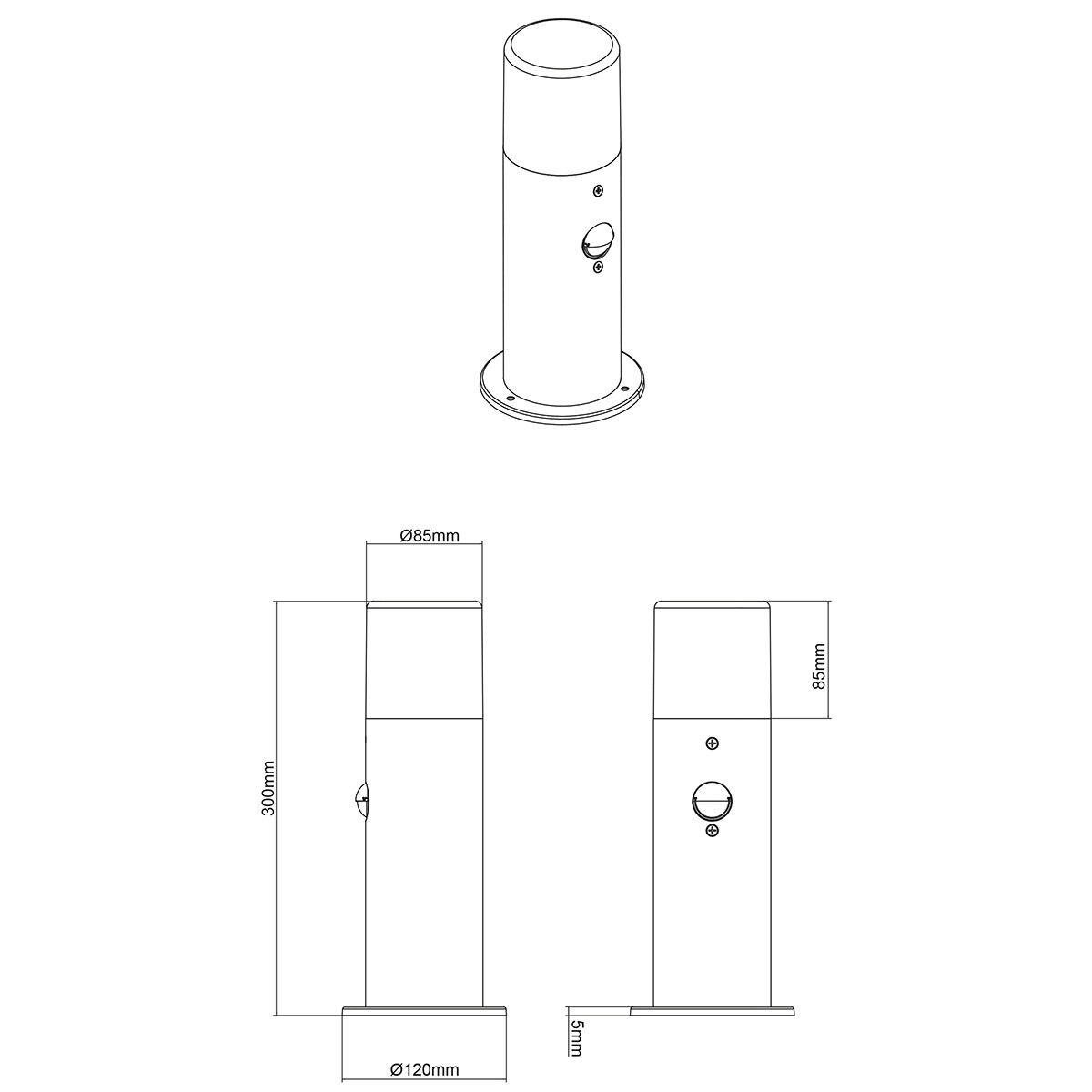 Éclairage de Jardin LED avec Détecteur de Mouvement - Lampe d'Extérieur Debout - Trion Hosina - Douille E27 - Étanche aux Éclaboussures IP44 - Mat Anthracite - Aluminium