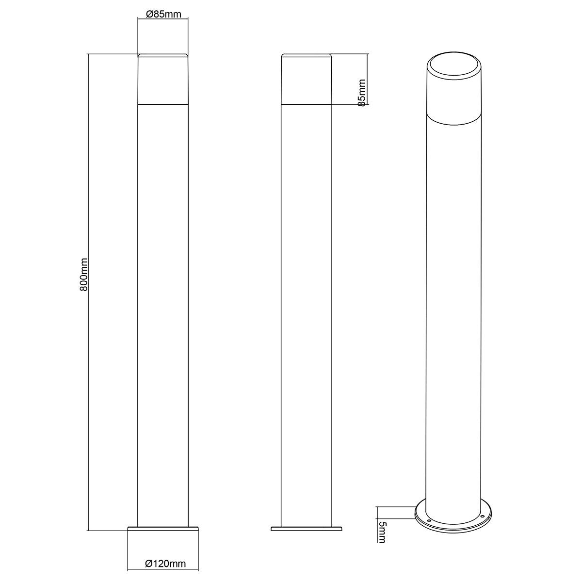 Éclairage de Jardin LED - Lampe d'Extérieur Debout - Trion Hosina XL - Douille E27 - Étanche aux Éclaboussures IP44 - Couleur Rouille - Aluminium