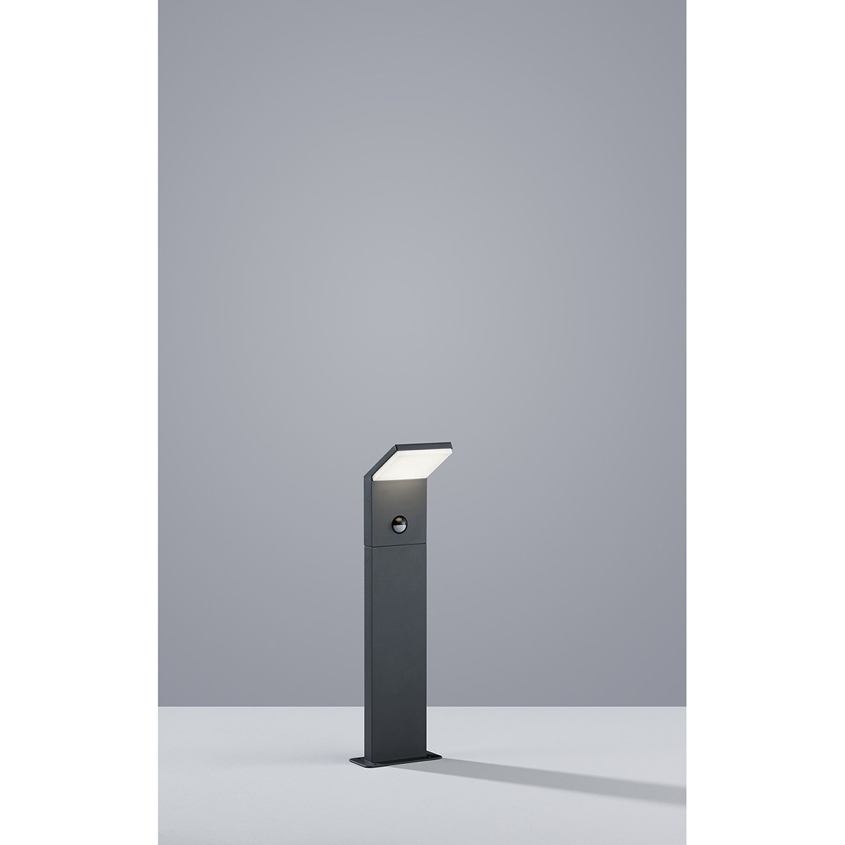 Éclairage de Jardin LED avec Détecteur de Mouvement - Debout - Lumière Extérieure - Trion Pearly - 8W - Blanc Chaud 3000K - Étanche IP54 - Mat Anthracite - Aluminium