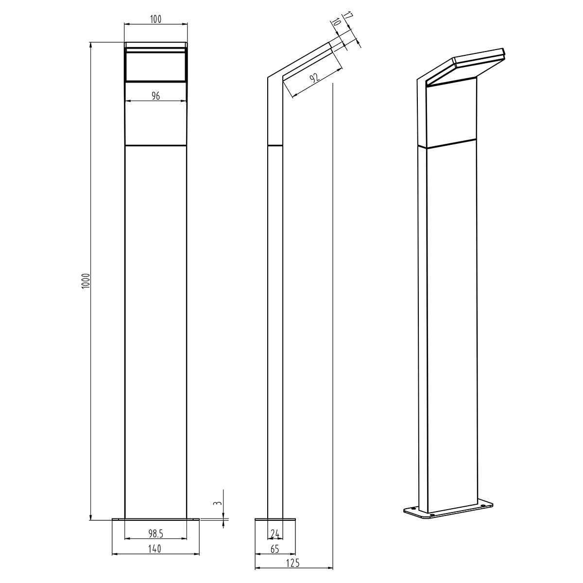 Éclairage de Jardin LED - Debout - Lumière Extérieure - Trion Pearly XL - 8W - Blanc Chaud 3000K - Étanche IP54 - Mat Anthracite - Aluminium