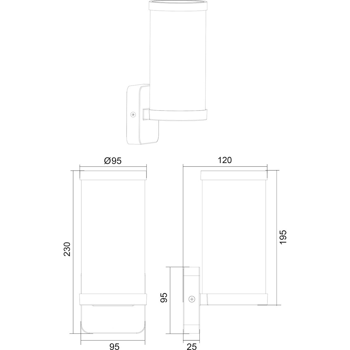 Éclairage de Jardin - Applique Extérieure - Trion Tino - Douille E27 - Étanche IP44 - Blanc Mat - Aluminium