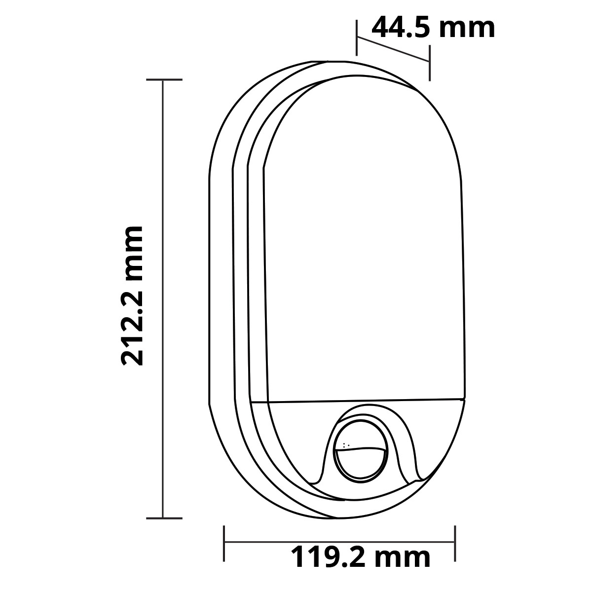 Éclairage de Jardin LED avec Détecteur de Mouvement - Hoktan - Lampe murale extérieure - 10W - Blanc Neutre 4200K - Mat Blanc - Ovale