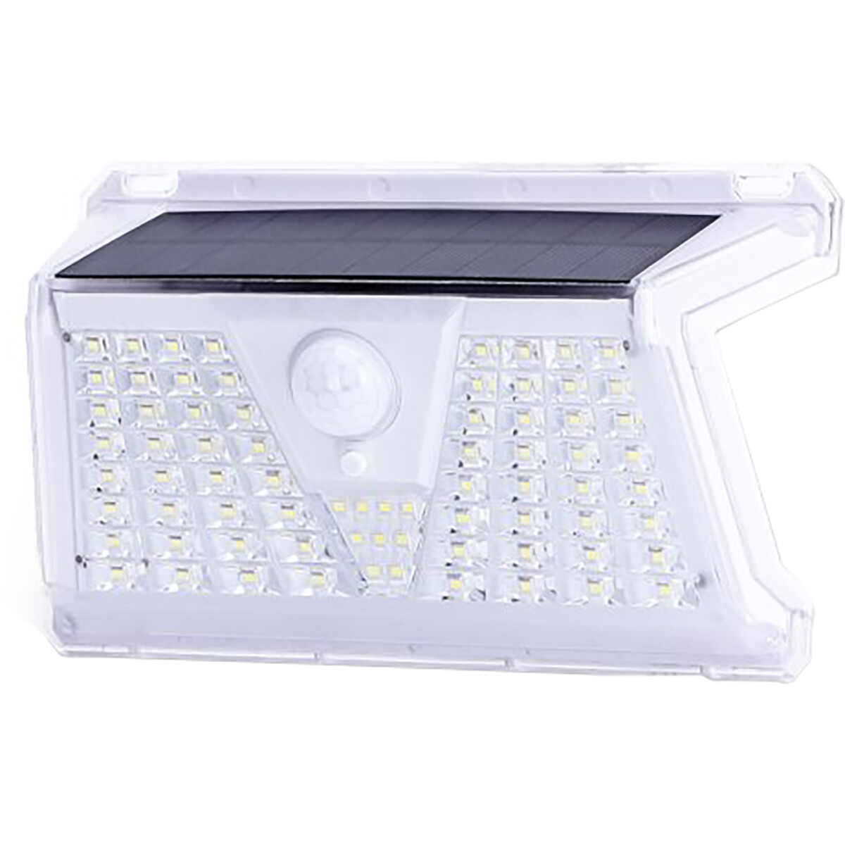 Éclairage de Jardin LED avec Détecteur de Mouvement à Énergie Solaire - Lampe murale extérieure - Aigi Yubo - 2.4W - Blanc Froid 6500K - Étanche IP65 - Rectangle - Mat Blanc - Aluminium