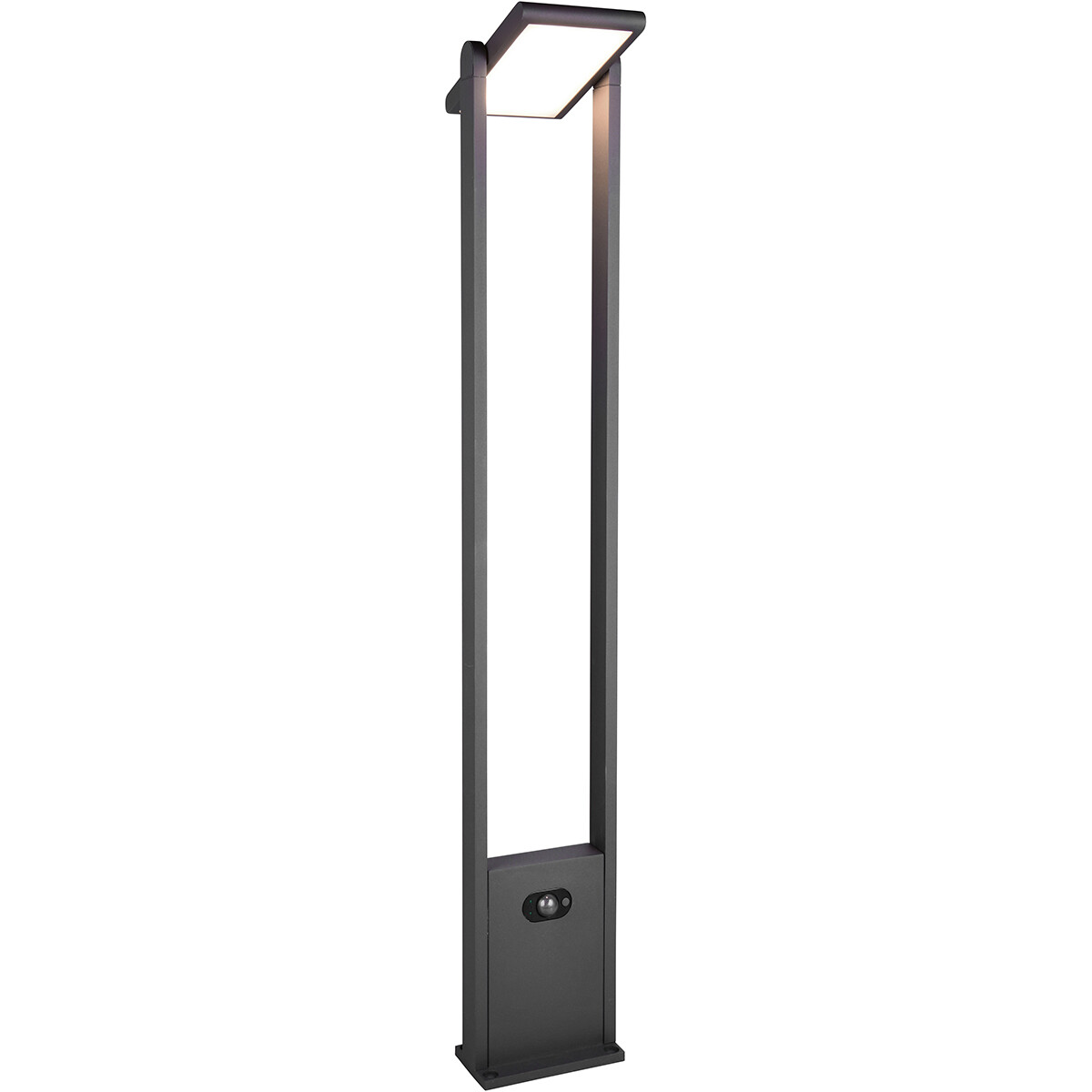 Éclairage Extérieur LED avec Détecteur de Mouvement - Lampadaire Extérieur - Trion Walla - 5W - Température de Lumière Ajustable - Rectangulaire - Anthracite - Aluminium - 101cm