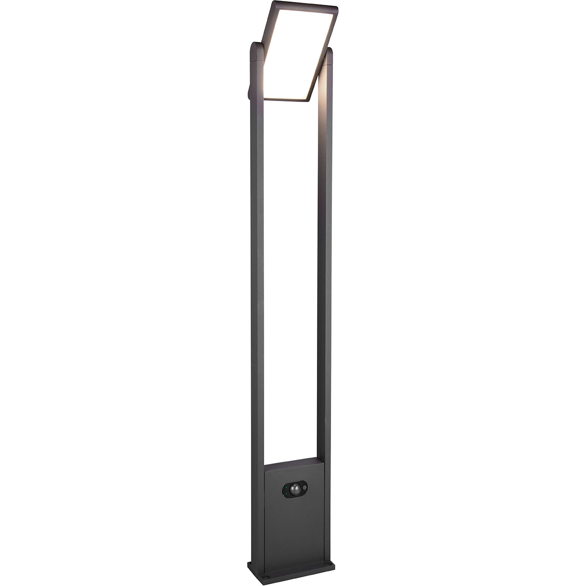 Éclairage Extérieur LED avec Détecteur de Mouvement - Lampadaire Extérieur - Trion Walla - 5W - Température de Lumière Ajustable - Rectangulaire - Anthracite - Aluminium - 101cm