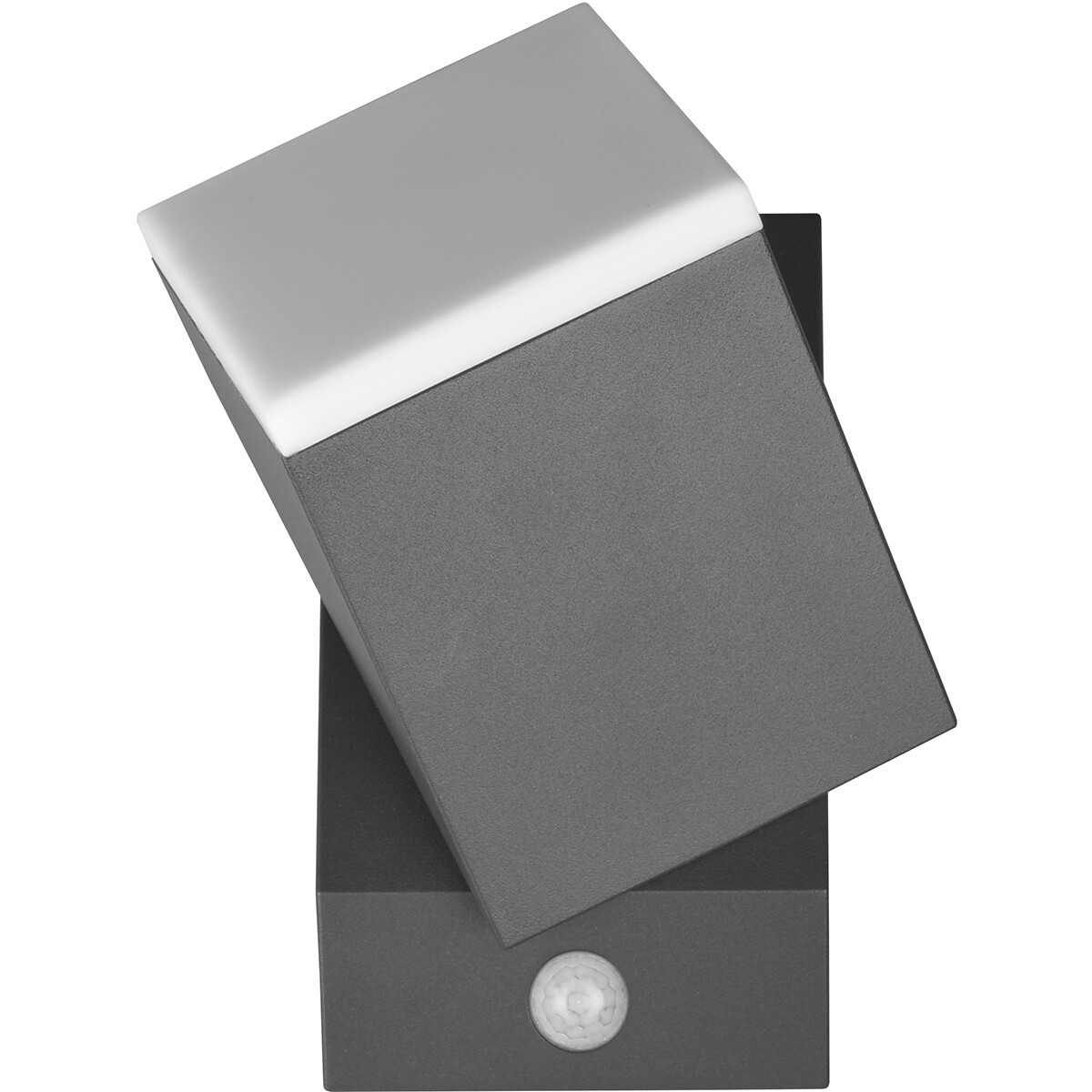 Éclairage de Jardin LED avec Détecteur de Mouvement - Lampe murale extérieure - Trion Avirma - 7W - Blanc Chaud 3000K - 1-lumière - Rectangle - Mat Anthracite - Aluminium