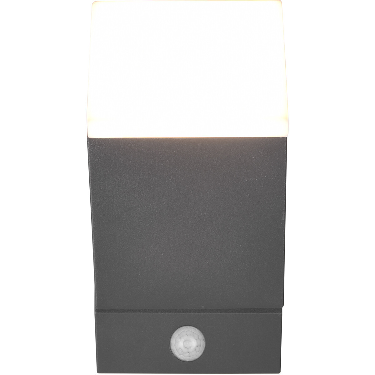 Éclairage de Jardin LED avec Détecteur de Mouvement - Lampe murale extérieure - Trion Avirma - 7W - Blanc Chaud 3000K - 1-lumière - Rectangle - Mat Anthracite - Aluminium