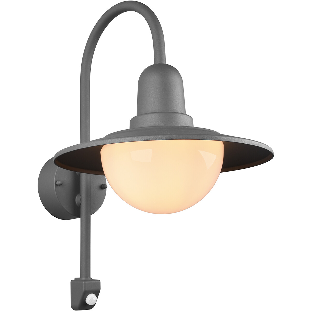 Éclairage de Jardin LED avec Détecteur de Mouvement - Lampe murale extérieure - Trion Nomina - Douille E27 - Rond - Mat Anthracite - Aluminium