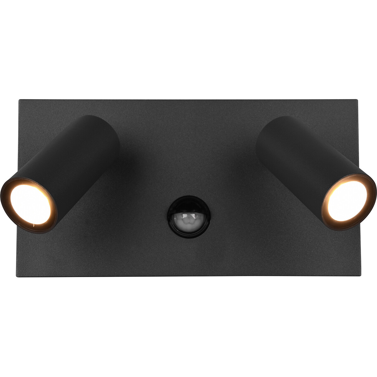 Éclairage de Jardin LED avec Détecteur de Mouvement - Lampe murale extérieure - Trion Sonei - 6W - Blanc Chaud 3000K - 2-lumières - Rectangle - Mat Anthracite - Aluminium