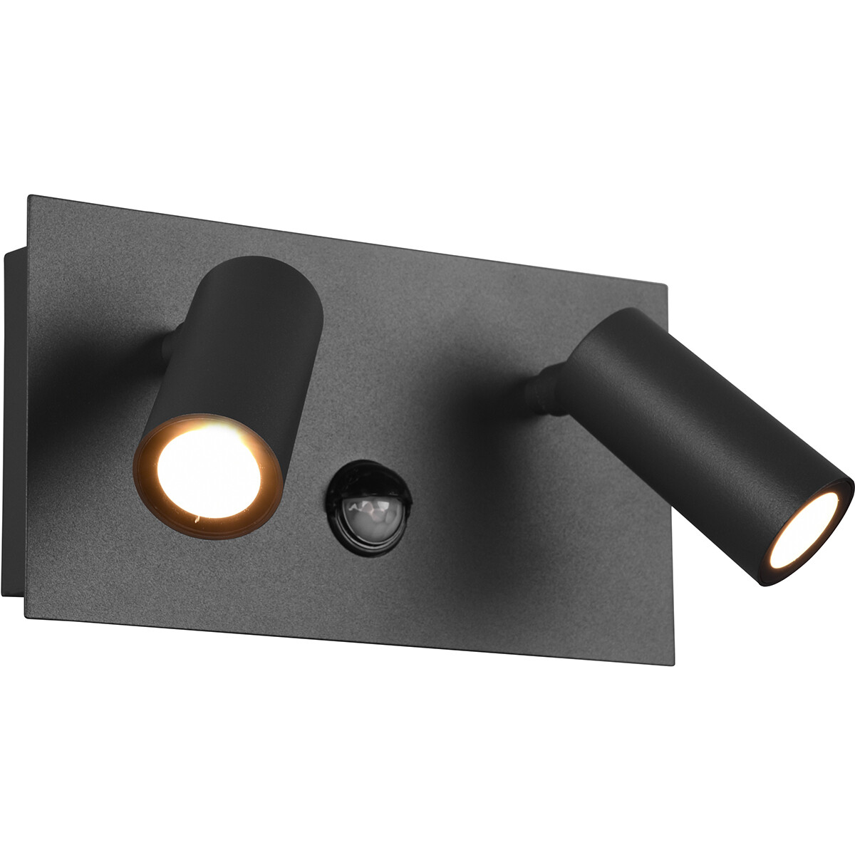 Éclairage de Jardin LED avec Détecteur de Mouvement - Lampe murale extérieure - Trion Sonei - 6W - Blanc Chaud 3000K - 2-lumières - Rectangle - Mat Anthracite - Aluminium