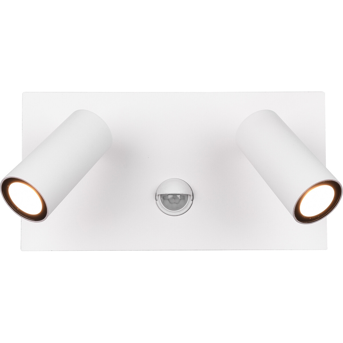 Éclairage de Jardin LED avec Détecteur de Mouvement - Lampe murale extérieure - Trion Sonei - 6W - Blanc Chaud 3000K - 2-lumières - Rectangle - Mat Blanc - Aluminium