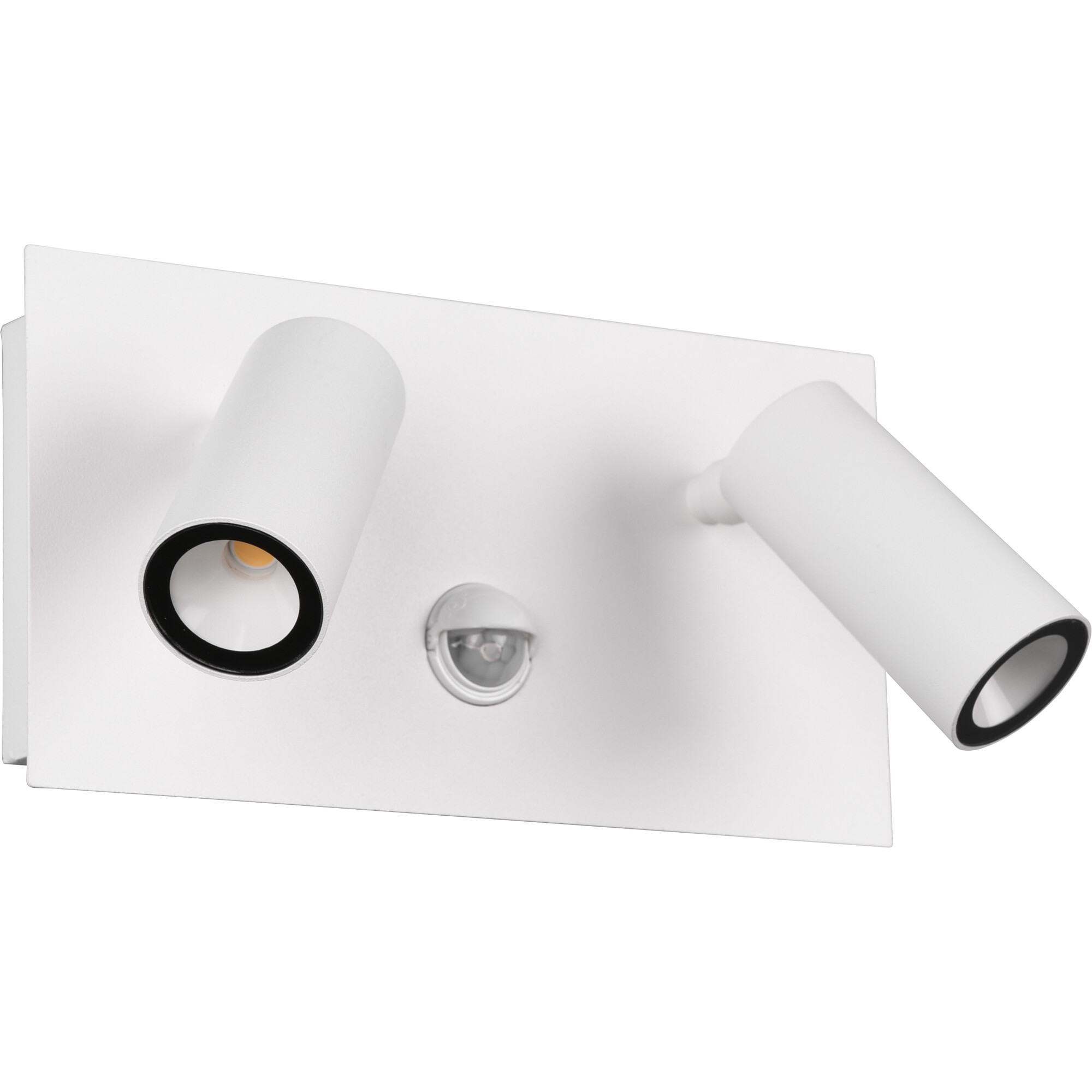 Éclairage de Jardin LED avec Détecteur de Mouvement - Lampe murale extérieure - Trion Sonei - 6W - Blanc Chaud 3000K - 2-lumières - Rectangle - Mat Blanc - Aluminium