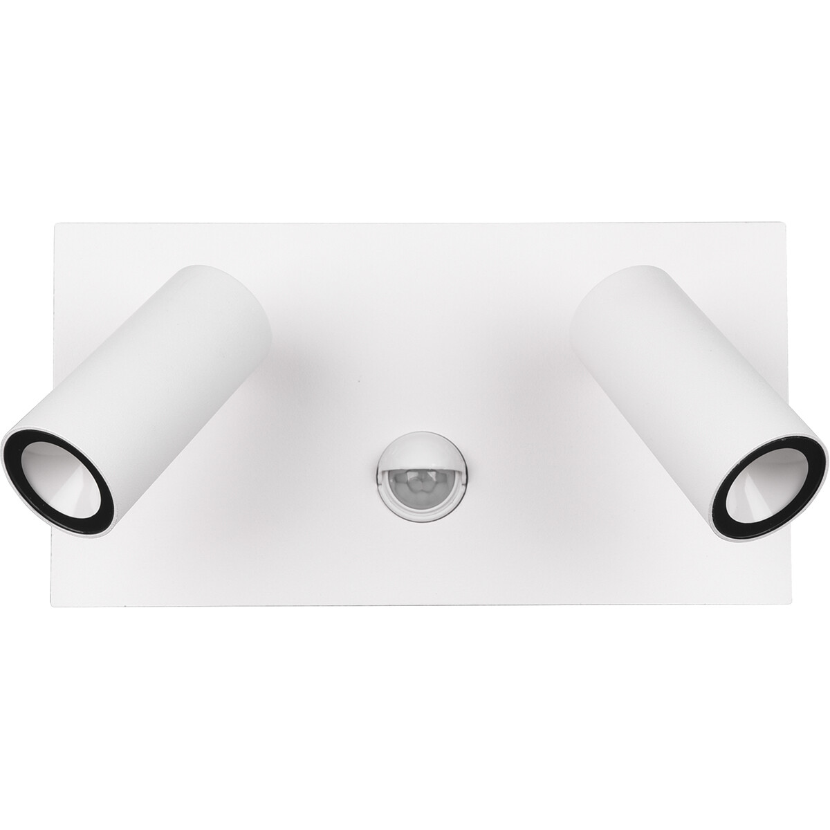 Éclairage de Jardin LED avec Détecteur de Mouvement - Lampe murale extérieure - Trion Sonei - 6W - Blanc Chaud 3000K - 2-lumières - Rectangle - Mat Blanc - Aluminium