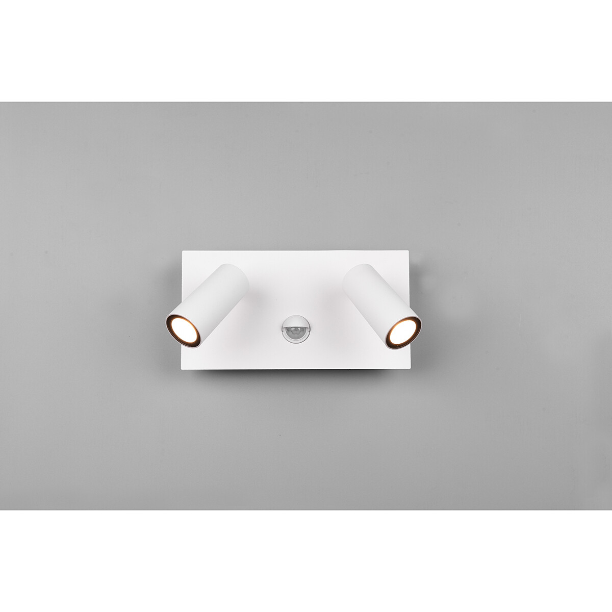 Éclairage de Jardin LED avec Détecteur de Mouvement - Lampe murale extérieure - Trion Sonei - 6W - Blanc Chaud 3000K - 2-lumières - Rectangle - Mat Blanc - Aluminium