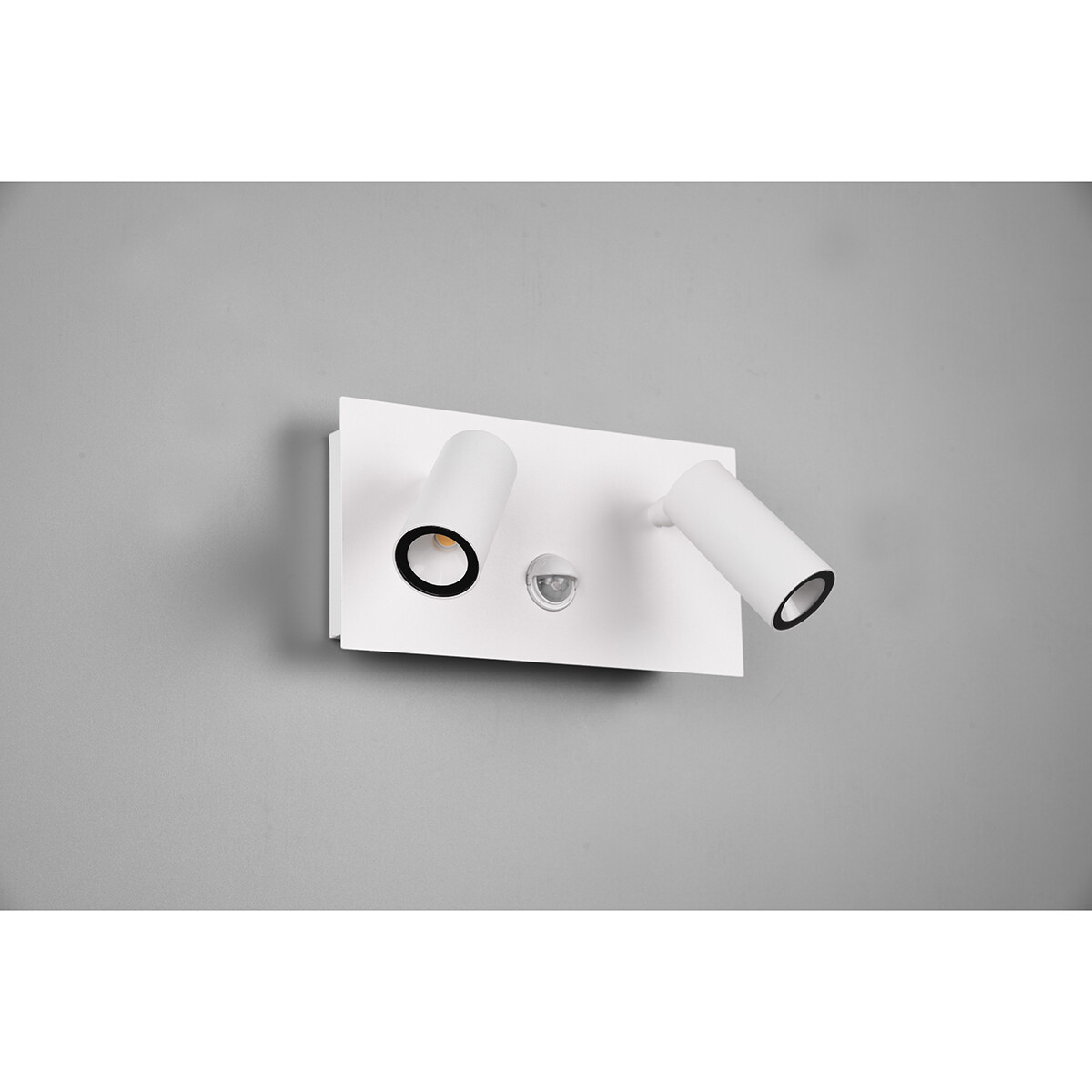 Éclairage de Jardin LED avec Détecteur de Mouvement - Lampe murale extérieure - Trion Sonei - 6W - Blanc Chaud 3000K - 2-lumières - Rectangle - Mat Blanc - Aluminium