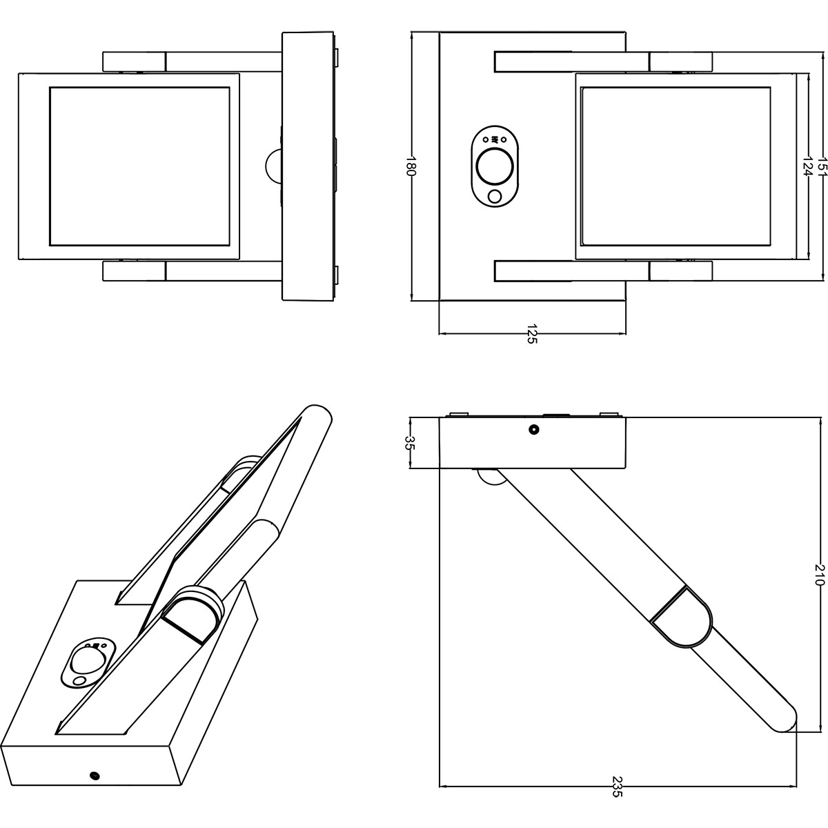 Éclairage Extérieur LED avec Détecteur de Mouvement - Applique Murale - Trion Walla - 5W - Température de Lumière Ajustable - 1 lumière - Rectangulaire - Anthracite - Aluminium