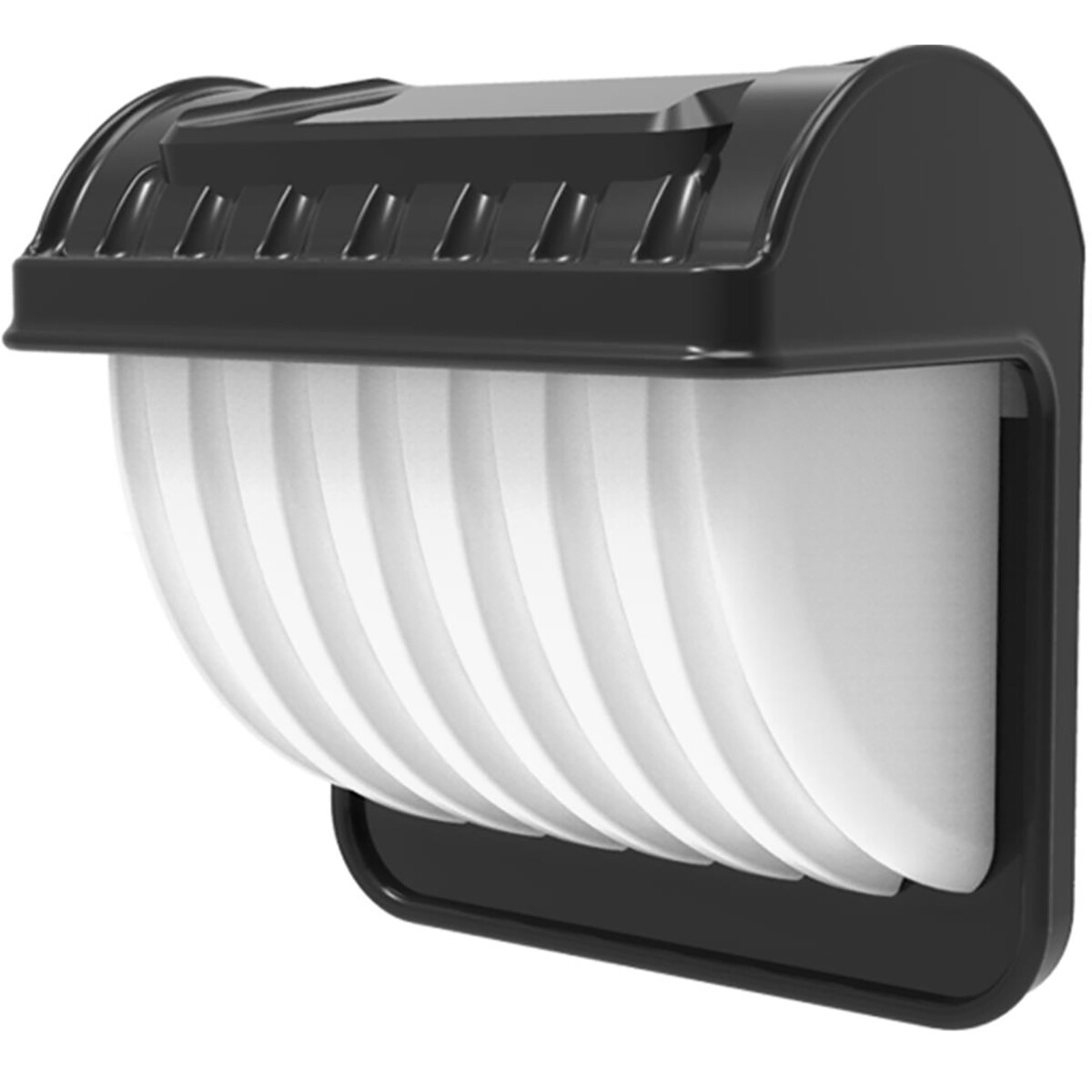 Éclairage de Jardin LED à Énergie Solaire - Capteur Jour/Nuit - Lampe murale - Aigi Vunci - 0.12W - Blanc Froid 6500K - Mat Noir - Plastique