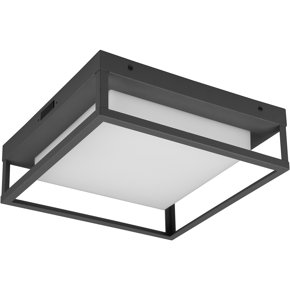 Éclairage de Jardin LED - Lampe de Plafond pour Extérieur - Trion Witoll - 14W - Couleur de lumière ajustable - Carré - Mat Anthracite - Aluminium