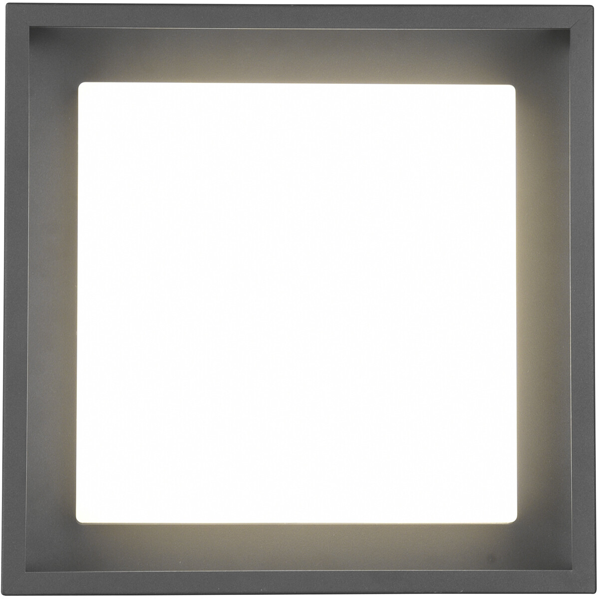 Éclairage de Jardin LED - Lampe de Plafond pour Extérieur - Trion Witoll - 14W - Couleur de lumière ajustable - Carré - Mat Anthracite - Aluminium