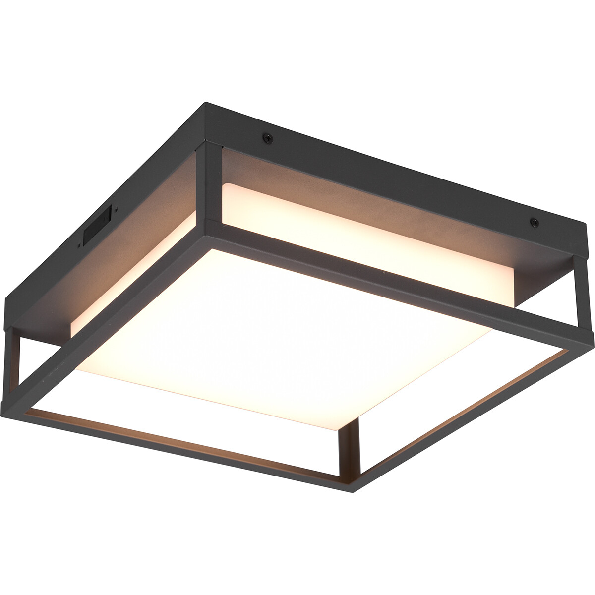 Éclairage de Jardin LED - Lampe de Plafond pour Extérieur - Trion Witoll - 14W - Couleur de lumière ajustable - Carré - Mat Anthracite - Aluminium