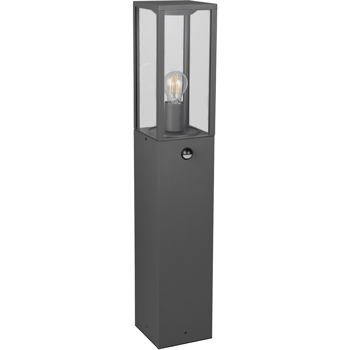 Éclairage de Jardin - Lampe de Sol Extérieure - Trion Onno - Douille E27 - Détecteur de Mouvement - Étanche IP44 - Anthracite - Aluminium