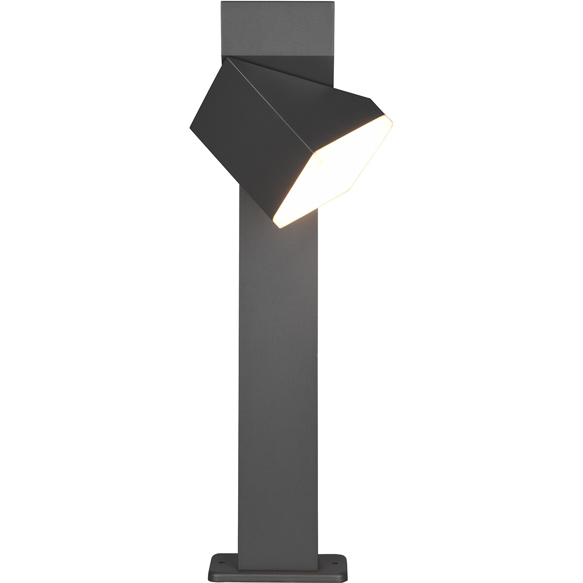 Éclairage de Jardin LED - Lampe d'Extérieur sur Pied - Trion Avirma - 7W - Blanc Chaud 3000K - Rectangle - Mat Anthracite - Aluminium - 50cm