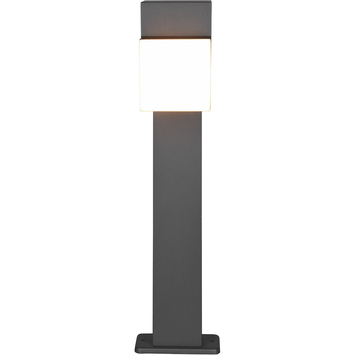 Éclairage de Jardin LED - Lampe d'Extérieur sur Pied - Trion Avirma - 7W - Blanc Chaud 3000K - Rectangle - Mat Anthracite - Aluminium - 50cm