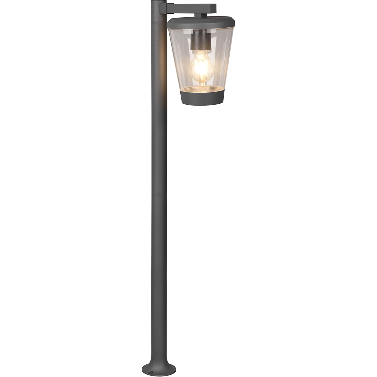 Éclairage de Jardin LED - Lampe d'Extérieur sur Pied - Trion Civonu - Douille E27 - 1-lumière - Étanche aux Éclaboussures IP44 - Rond - Mat Anthracite - Aluminium