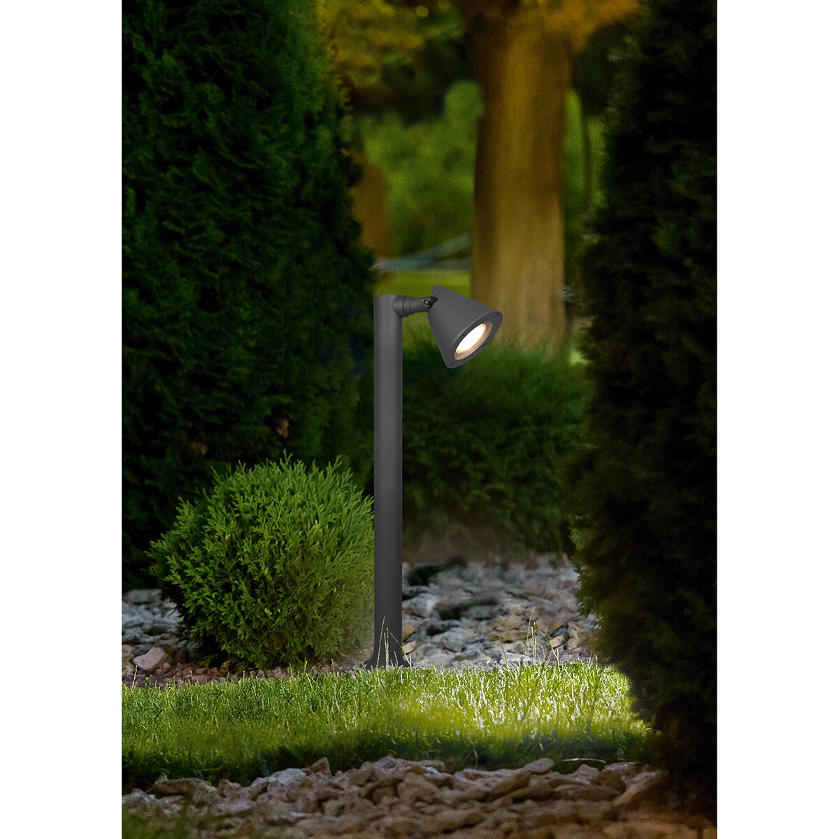 Éclairage de Jardin LED - Lampe d'Extérieur sur Pied - Trion Kavani - Douille GU10 - Rond - Mat Anthracite - Aluminium