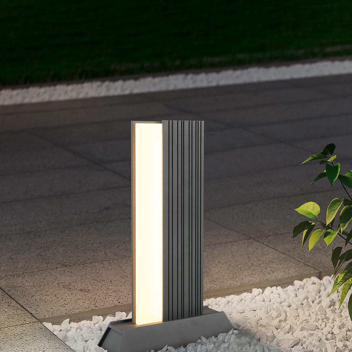 Éclairage de Jardin - Lampe de Sol Extérieure - Trion Riza - 11W - Blanc Chaud 3000K - Rectangulaire - Anthracite - Aluminium