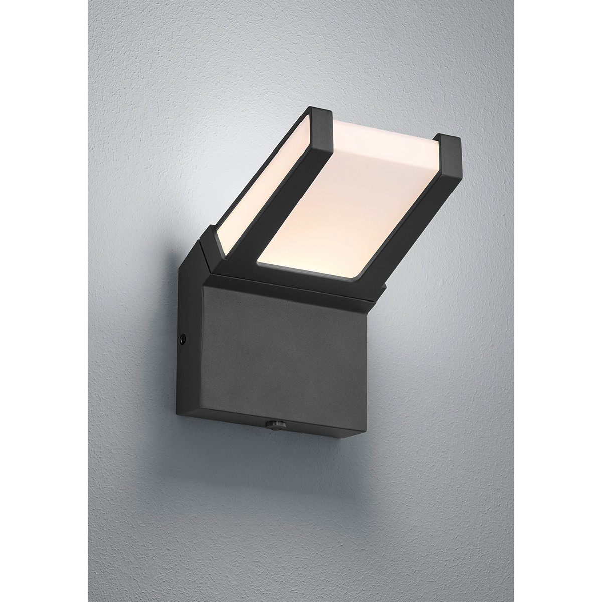 Éclairage de Jardin LED avec Capteurs de Luminosité - Lampe murale extérieure - Trion Gamby - 10.5W - Blanc Chaud 3000K - Étanche IP54 - Dimmable - Mat Anthracite - Aluminium