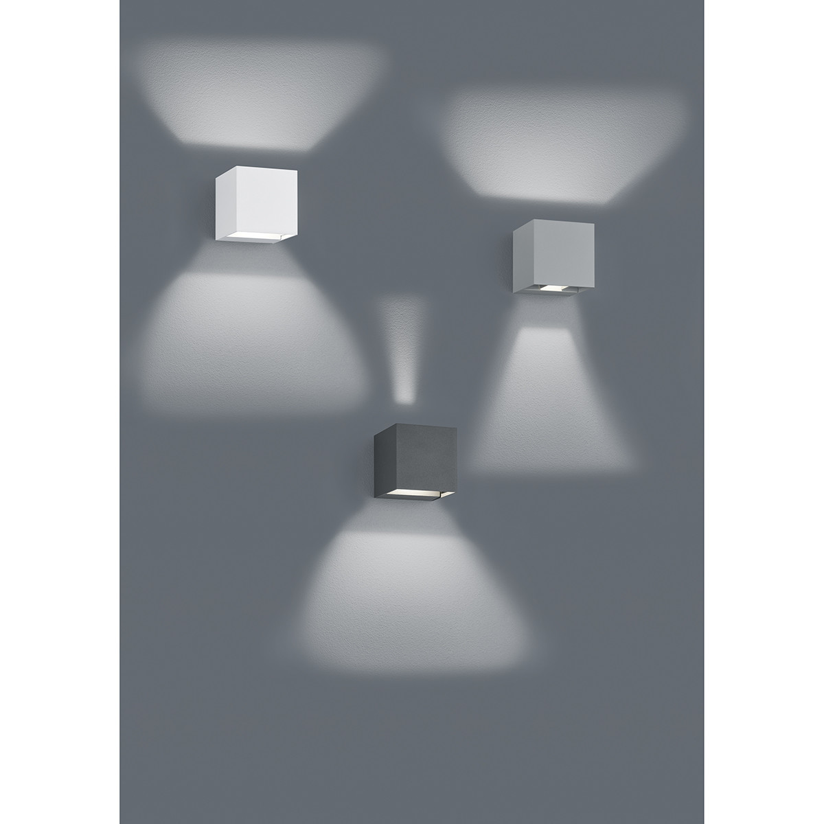 Éclairage de Jardin LED - Lampe de Jardin - Trion Adina - Mur - 6W - Blanc Chaud 3000K - Carré - Mat Titane - Aluminium