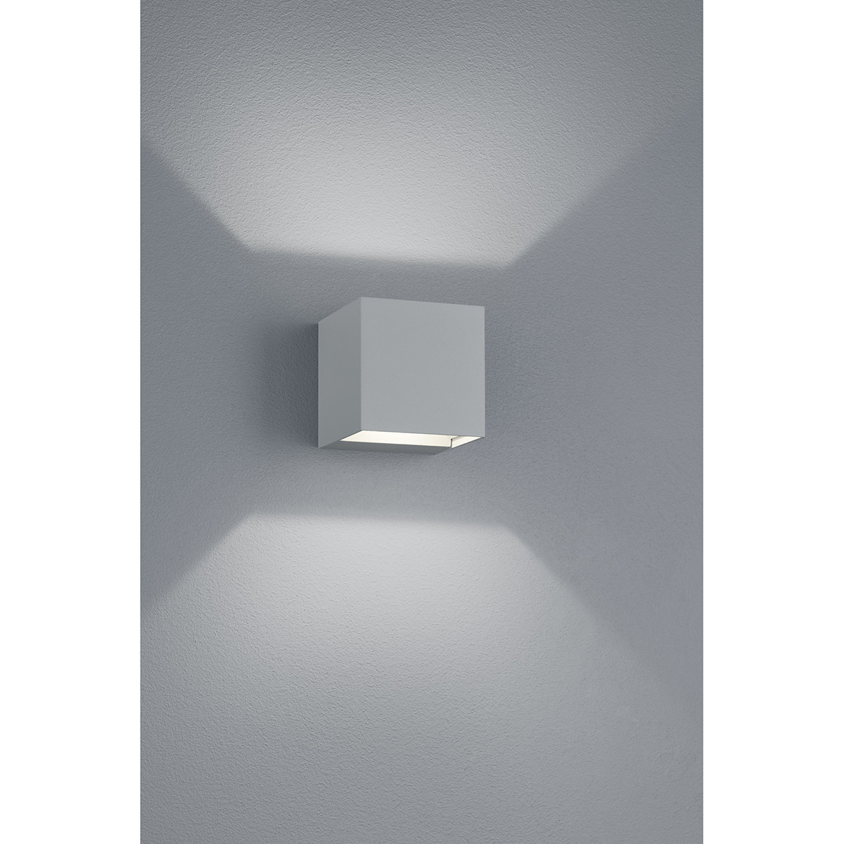 Éclairage de Jardin LED - Lampe de Jardin - Trion Adina - Mur - 6W - Blanc Chaud 3000K - Carré - Mat Titane - Aluminium