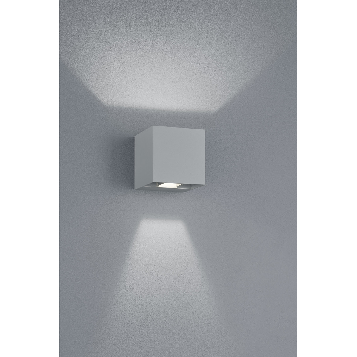 Éclairage de Jardin LED - Lampe de Jardin - Trion Adina - Mur - 6W - Blanc Chaud 3000K - Carré - Mat Titane - Aluminium