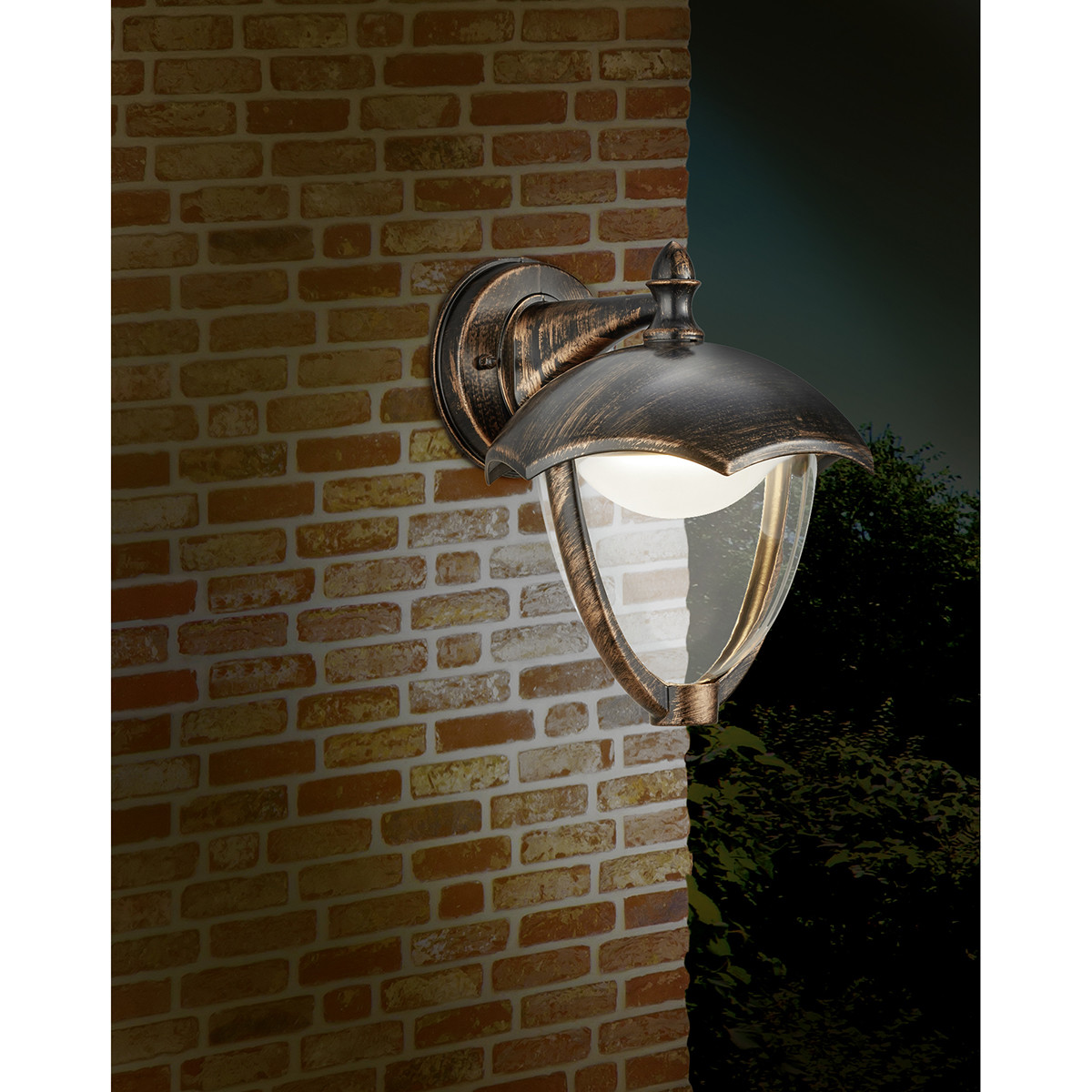 Éclairage de Jardin LED - Lampe de Jardin - Trion Grichto - Mur vers le bas - 6W - Rouille Antique - Aluminium